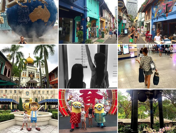 collage af billeder fra Singapore